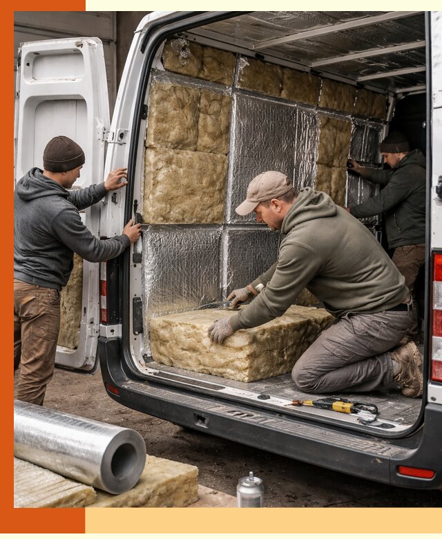 Утепление фургона в Ахтубинске: профессиональная теплоизоляция и шумоизоляция